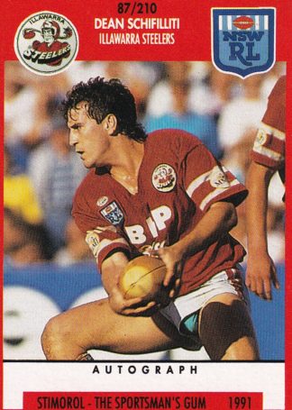 1991 Stimorol Common Card - Base 087 Dean Schifilliti Illawarra Steelers