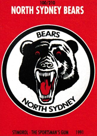 1991 Stimorol Common Card - Base 100 Logo North Sydney Bears