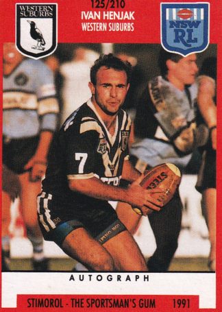 1991 Stimorol Common Card - Base 125 Ivan Henjak Western Suburbs Magpies