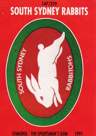 1991 Stimorol Common Card - Base 147 Logo South Sydney Rabbitohs