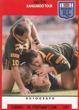 1991 Stimorol Common Card - Base 163 Kangaroos Tour