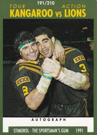 1991 Stimorol Common Card - Base 191 Kangaroos V Lions