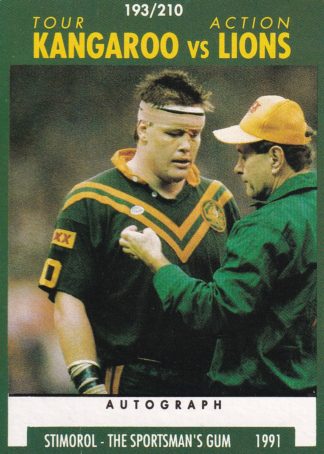 1991 Stimorol Common Card - Base 193 Kangaroos V Lions