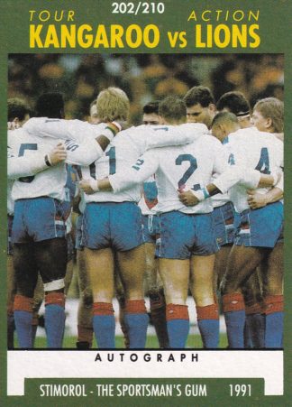 1991 Stimorol Common Card - Base 202 Kangaroos V Lions