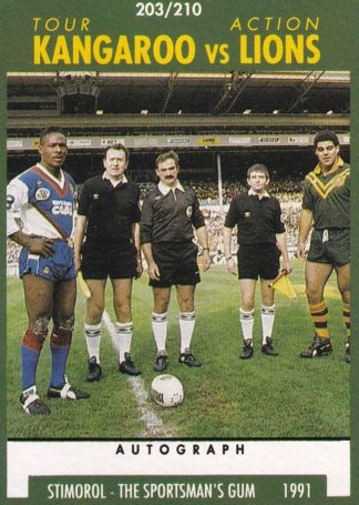 1991 Stimorol Common Card - Base 203 Kangaroos V Lions