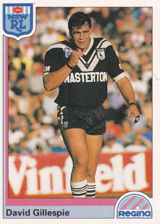 1992 Regina Common Card - Base 002 David Gillespie Western Suburbs Magpies