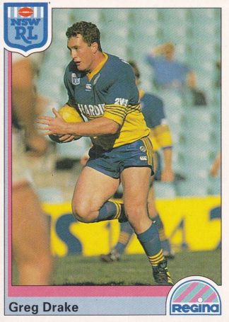 1992 Regina Common Card - Base 046 Greg Drake Parramatta Eels