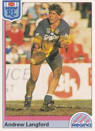 1992 Regina Common Card - Base 050 Andrew Langford Parramatta Eels