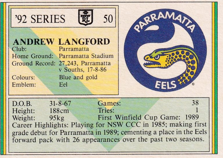 1992 Regina Common Card - Base 050 Error Card Paul Harragon Newcastle Knights - Image 2