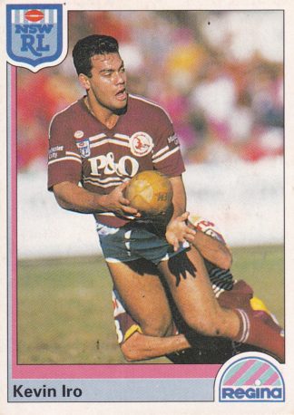 1992 Regina Common Card - Base 080 Kevin Iro Manly Sea Eagles