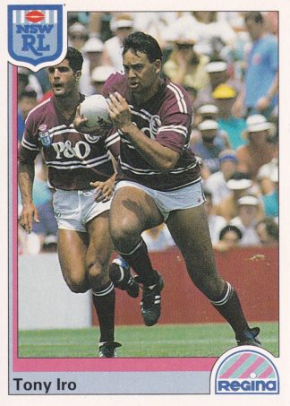 1992 Regina Common Card - Base 081 Tony Iro Manly Sea Eagles