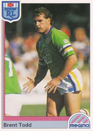 1992 Regina Common Card - Base 109 Brent Todd Gold Coast Seagulls