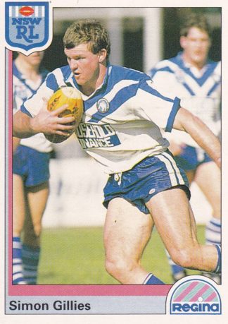 1992 Regina Common Card - Base 132 Simon Gillies Canterbury Bulldogs