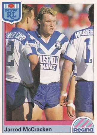 1992 Regina Common Card - Base 134 Jarrod McCracken Canterbury Bulldogs