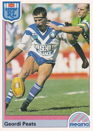 1992 Regina Common Card - Base 139 Geordi Peats Canterbury Bulldogs