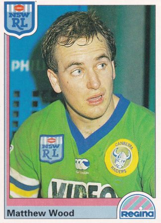 1992 Regina Common Card - Base 152 Matthew Wood Canberra Raiders