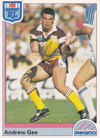 1992 Regina Common Card - Base 154 Andrew Gee Brisbane Broncos