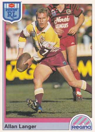 1992 Regina Common Card - Base 159 Allan Langer Brisbane Broncos