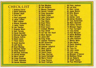 1992 Regina Common Card - Base 176 Checklist