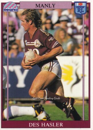 1993 Regina Common Card - Base 077 Des Hasler Manly Sea Eagles