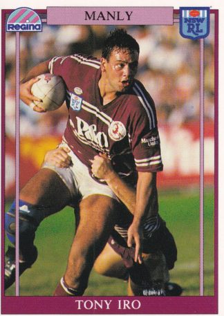 1993 Regina Common Card - Base 080 Tony Iro Manly Sea Eagles