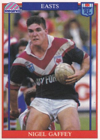 1993 Regina Common Card - Base 110 Nigel Gaffey Eastern Suburbs Roosters
