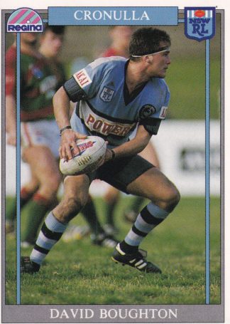 1993 Regina Common Card - Base 162 David Boughton Cronulla Sharks