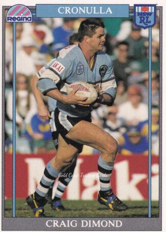 1993 Regina Common Card - Base 165 Craig Dimond Cronulla Sharks