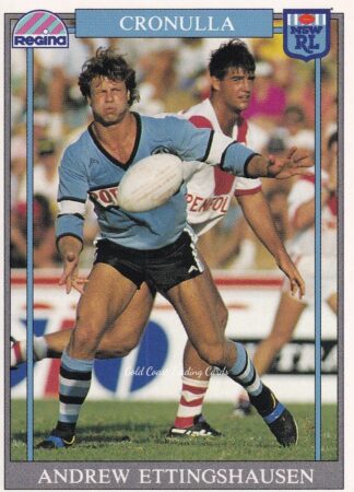 1993 Regina Common Card - Base 166 Andrew Ettingshausen Cronulla Sharks