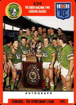 1991 Stimorol Common Card - Base 002 Team Canberra Raiders