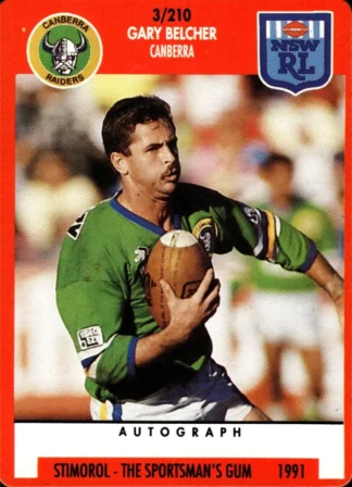 1991 Stimorol Common Card - Base 003 Gary Belcher Canberra Raiders