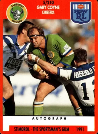 1991 Stimorol Common Card - Base 005 Gary Coyne Canberra Raiders