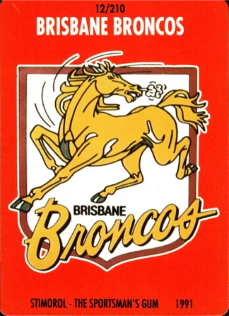 1991 Stimorol Common Card - Base 012 Logo Brisbane Broncos