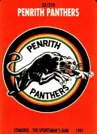 1991 Stimorol Common Card - Base 022 Logo Penrith Panthers