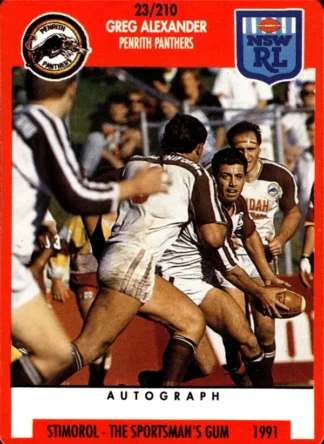 1991 Stimorol Common Card - Base 023 Greg Alexander Penrith Panthers