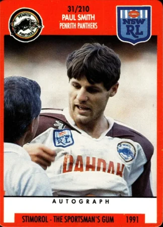 1991 Stimorol Common Card - Base 031 Paul Smith Penrith Panthers