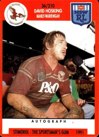 1991 Stimorol Common Card - Base 036 David Hosking Manly Sea Eagles