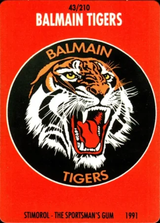 1991 Stimorol Common Card - Base 043 Logo Balmain Tigers