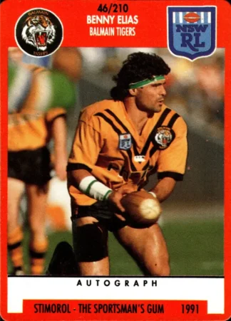 1991 Stimorol Common Card - Base 046 Ben Elias Balmain Tigers