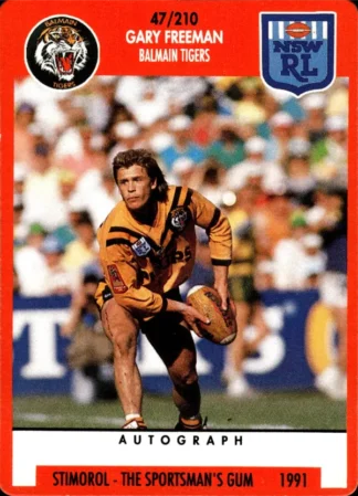 1991 Stimorol Common Card - Base 047 Gary Freeman Balmain Tigers