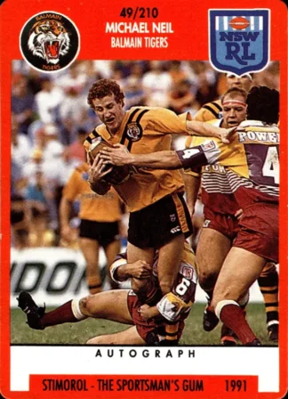 1991 Stimorol Common Card - Base 049 Michael Neil Balmain Tigers