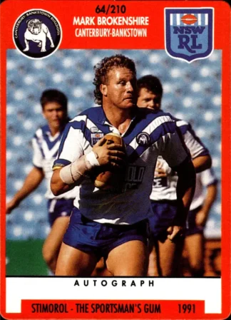 1991 Stimorol Common Card - Base 064 Mark Brokenshire Canterbury Bulldogs