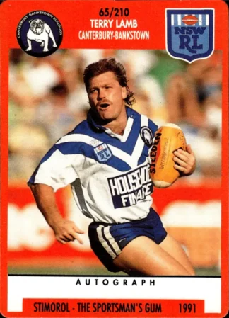 1991 Stimorol Common Card - Base 065 Terry Lamb Canterbury Bulldogs