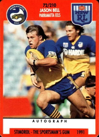 1991 Stimorol Common Card - Base 072 Jason Bell Parramatta Eels