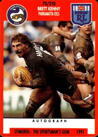 1991 Stimorol Common Card - Base 075 Brett Kenny Parramatta Eels