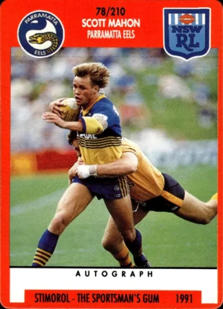 1991 Stimorol Common Card - Base 078 Scott Mahon Parramatta Eels
