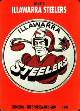 1991 Stimorol Common Card - Base 081 Logo Illawarra Steelers