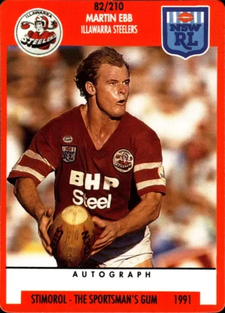 1991 Stimorol Common Card - Base 082 Martin Ebb Illawarra Steelers