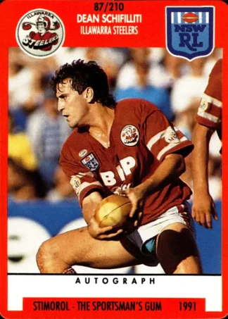1991 Stimorol Common Card - Base 087 Dean Schifilliti Illawarra Steelers