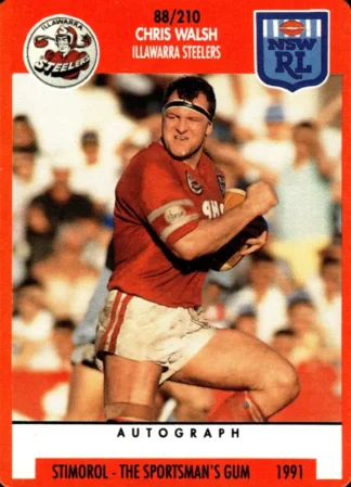 1991 Stimorol Common Card - Base 088 Chris Walsh Illawarra Steelers